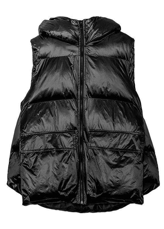 Fine silver gray winter outwear plus size clothing snow sleeveless hooded pockets winter outwear - SooLinen