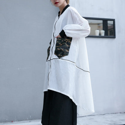 Feine weiße dünne Mantel plus größe niedrigen hohe Jacken &amp; Mäntel Neue langarm mantel