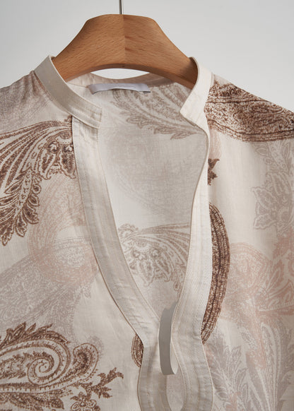 Camisas de algodón oversize con estampado albaricoque entalladas para primavera