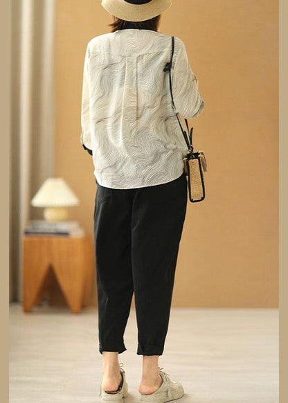 Fitted Black Casual Pockets Harem Fall Pants - SooLinen