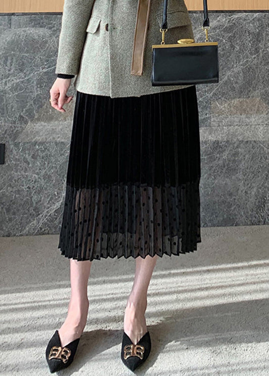 Taillierter schwarzer hoch taillierter Tüllrock in A-Linie