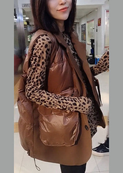 Taillierte Schokoladentaschen Patchwork Winter Puffer Weste Ärmellos