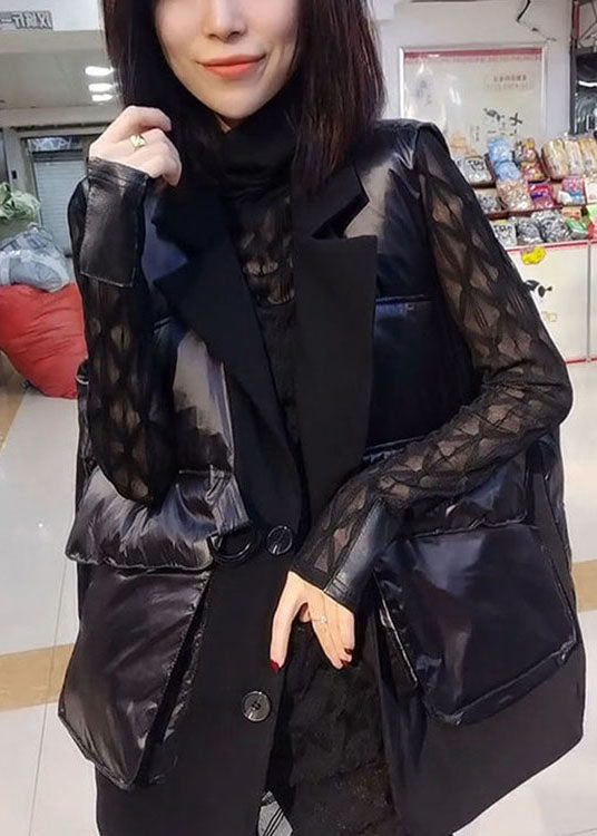 Taillierte Schokoladentaschen Patchwork Winter Puffer Weste Ärmellos