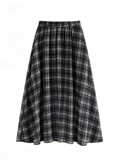 Fitted Navy Plaid One Shoulder Lace Up Women Sets 2 Pieces Summer