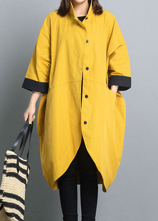 Taillierter roter, lockerer Rollkragen-Trenchcoat mit Fledermausärmeln