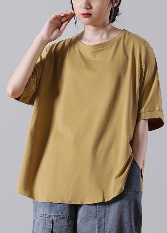 Fitted White Half Sleeve Cotton Summer Tops - SooLinen