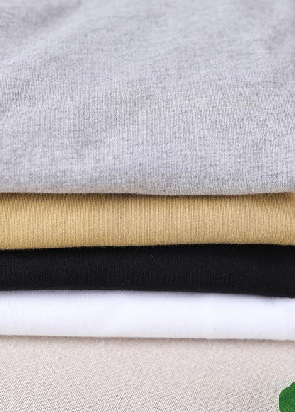 Fitted White Half Sleeve Cotton Summer Tops - SooLinen