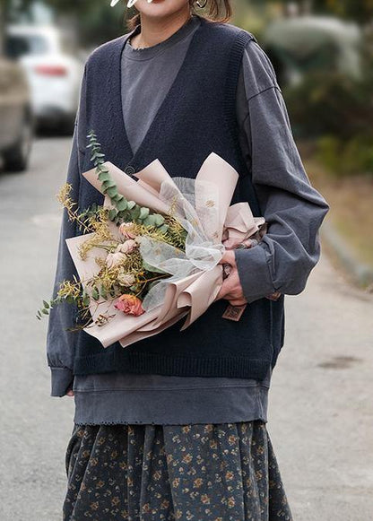 For Spring Blue Fashion Spring V Neck Button Down Knitted Coat - SooLinen