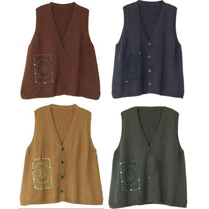 For Spring Blue Fashion Spring V Neck Button Down Knitted Coat - SooLinen