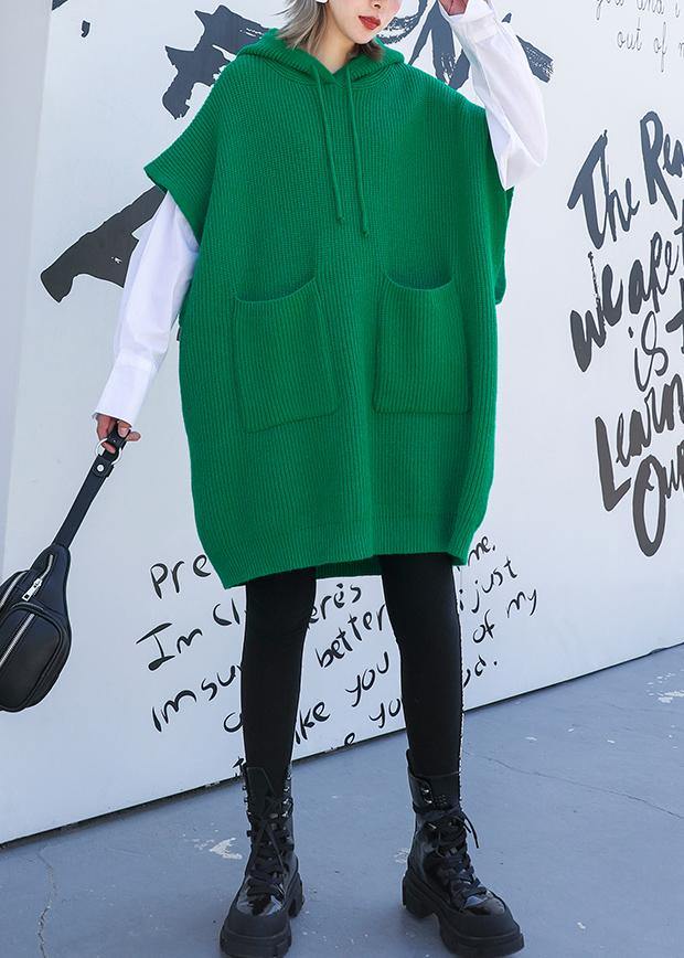 For Spring green sweaters trendy plus size hooded pockets tops - SooLinen