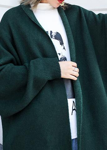 For Spring knit sweat tops fall fashion blackish green sweater coat - SooLinen