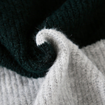 Für die Arbeit Pullover Kleid Outfit Frauen Langarm grün gestreiften Tunika Strickkleid Herbst High Neck