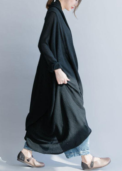 For Work black Sweater outfits Beautiful asymmetric Hipster fall knitwear - SooLinen