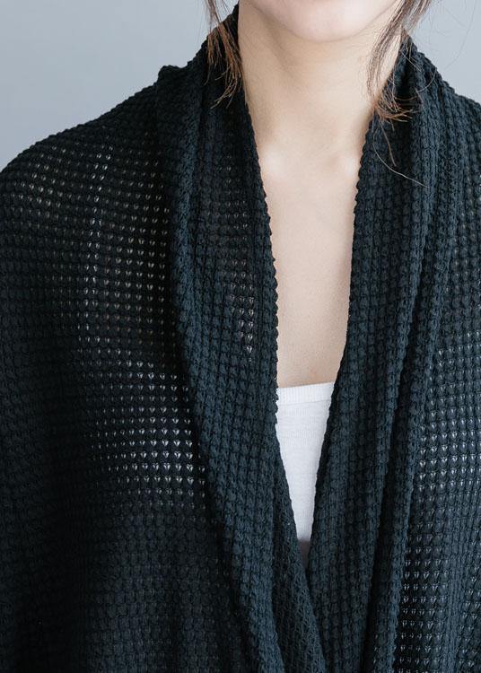 For Work black Sweater outfits Beautiful asymmetric Hipster fall knitwear - SooLinen