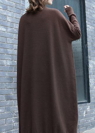 For Work chocolate Sweater dress outfit plus size two ways to wear Funny fall knit top - SooLinen