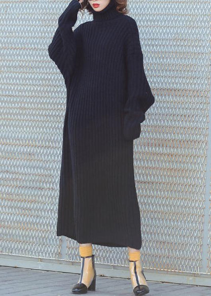 For Work high neck Sweater fall dresses Quotes black tunic knitwear - SooLinen