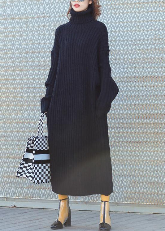 For Work high neck Sweater fall dresses Quotes black tunic knitwear - SooLinen