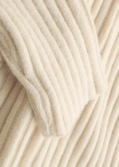 For Work high neck white sweaters plus size winter knitted top - SooLinen