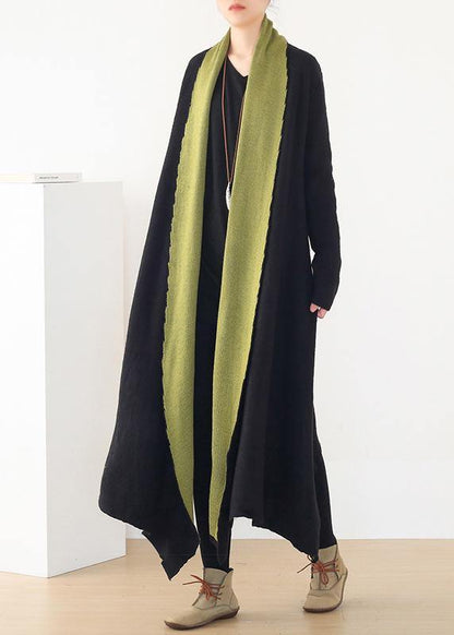 For Work patchwork knit coats Loose fitting v neck wild knit outwear - SooLinen