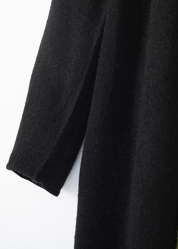 For Work patchwork knit coats Loose fitting v neck wild knit outwear - SooLinen