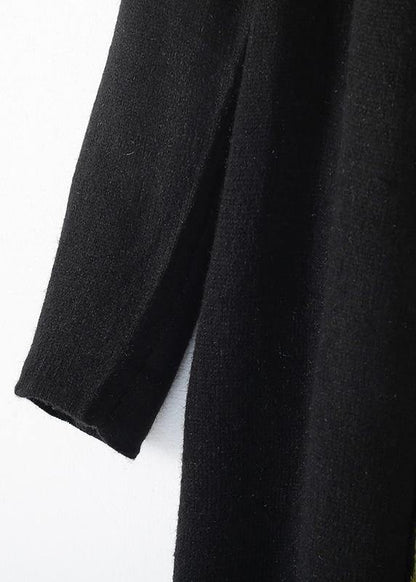 For Work patchwork knit coats Loose fitting v neck wild knit outwear - SooLinen