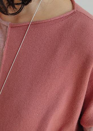 For Work pink tops o neck plus size clothing fall sweaters - SooLinen