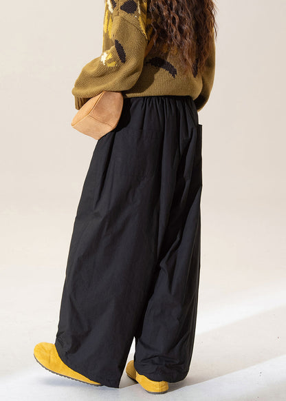 Pantalones de invierno de algodón fino con cintura elástica color albaricoque francés