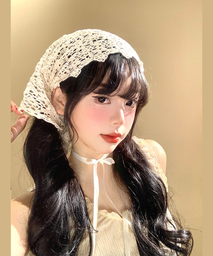 French Beige Hollow Out Flower Triangle Boonie Hat