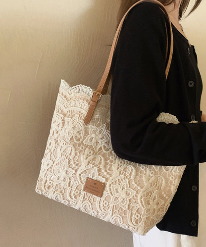French Beige Large Capacity Lace Shoulder Bags