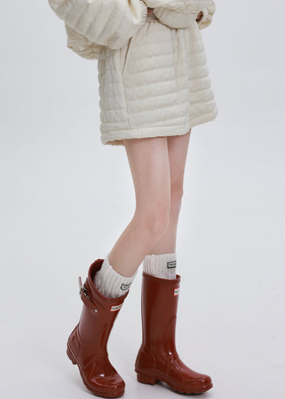 Zweiteiliges Set in übergroßem, französischem Beige mit Kapuze, gefüttert mit feiner Baumwolle, für den Winter