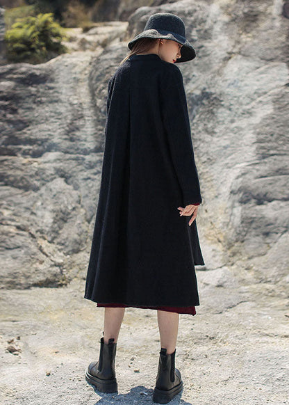 Französischer schwarzer Stehkragen mit niedrigem und hohem Design, Wollmäntel für den Winter