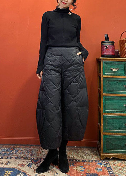 French Black Fashion Taschen Entendaunenhose Winter