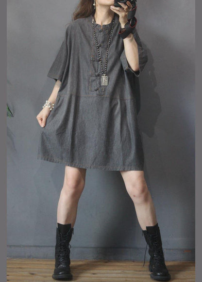 French Blue Oriental Pockets Vacation Dresses Summer - SooLinen