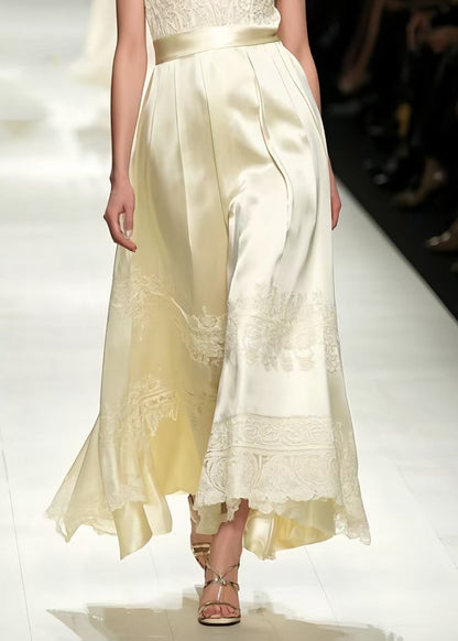 French Champagne Jacquard Fine Silk Maxi Dresses Sleeveless