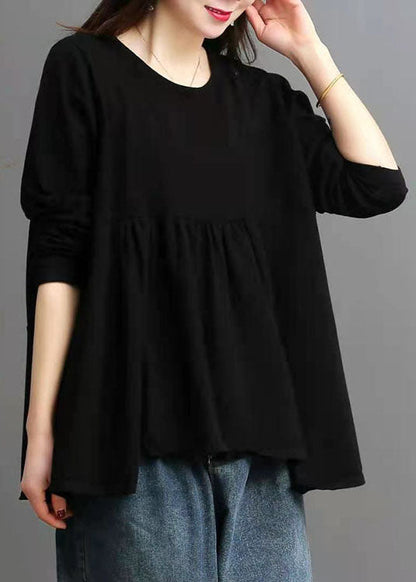 French Chocolate O-Ausschnitt asymmetrisches Design Herbst Strickpullover