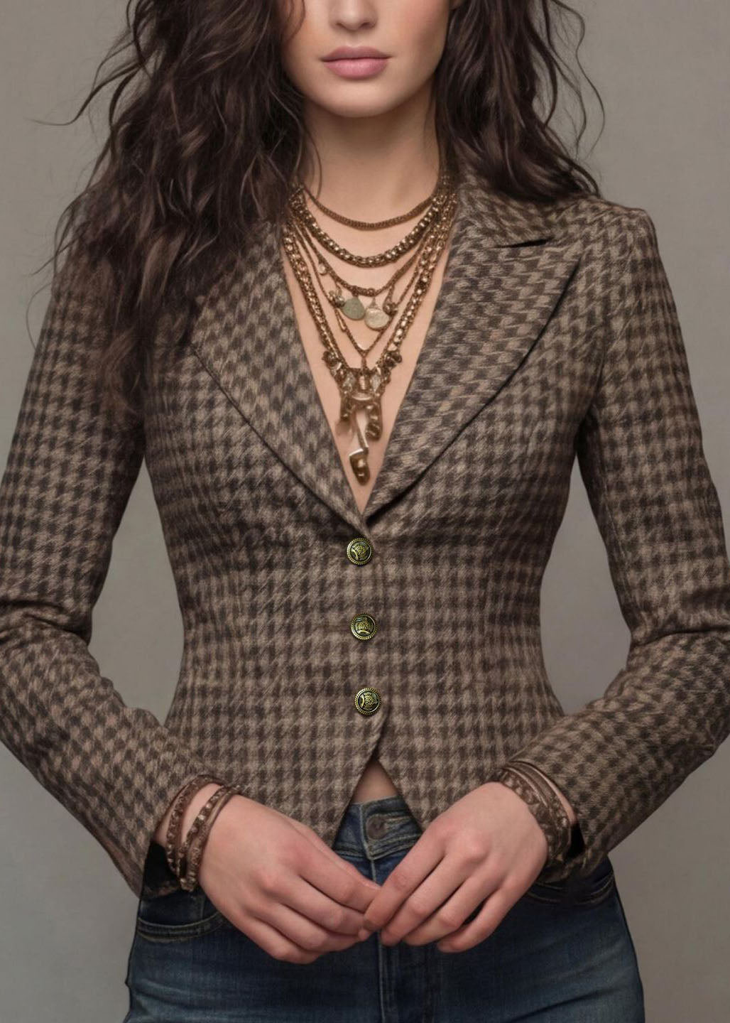 French Coffee Peter Pan Collar Button Blazer Jackets Coat Fall