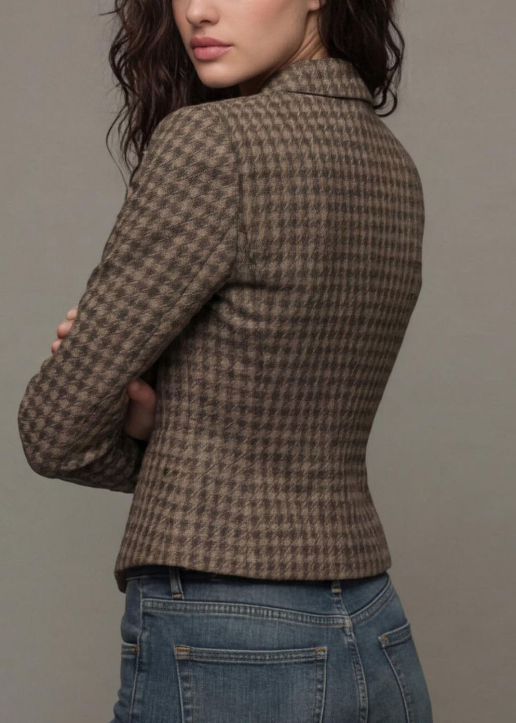 French Coffee Peter Pan Collar Button Blazer Jackets Coat Fall