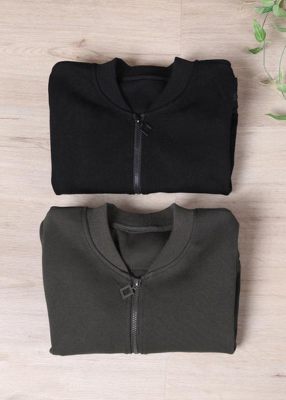 French Coffee Pockets Spring Hoodies Outwear - SooLinen