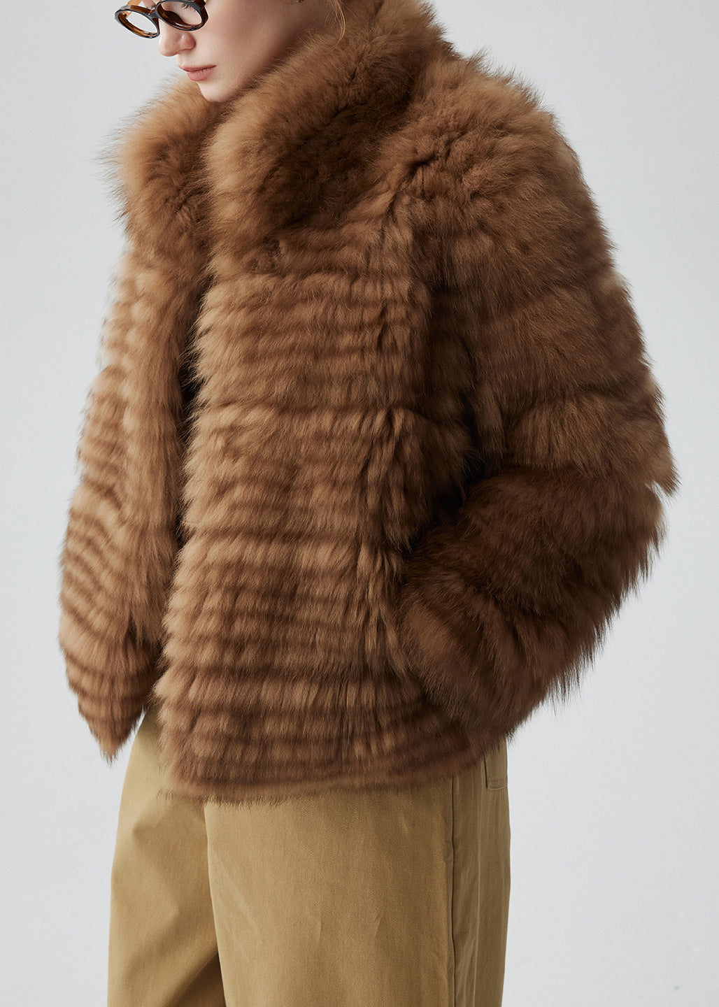 Französische Kaffeejacke, Stehkragen, Taschen, Leder- und Pelzmäntel, Winter