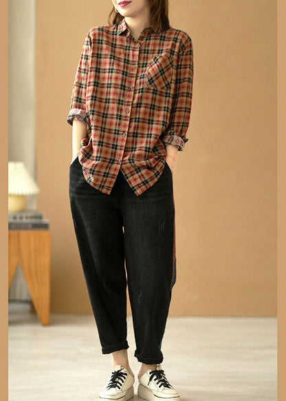 Französische dunkelgraue elastische Taillentaschen Haremshose Patchwork Herbsthose Baumwolle