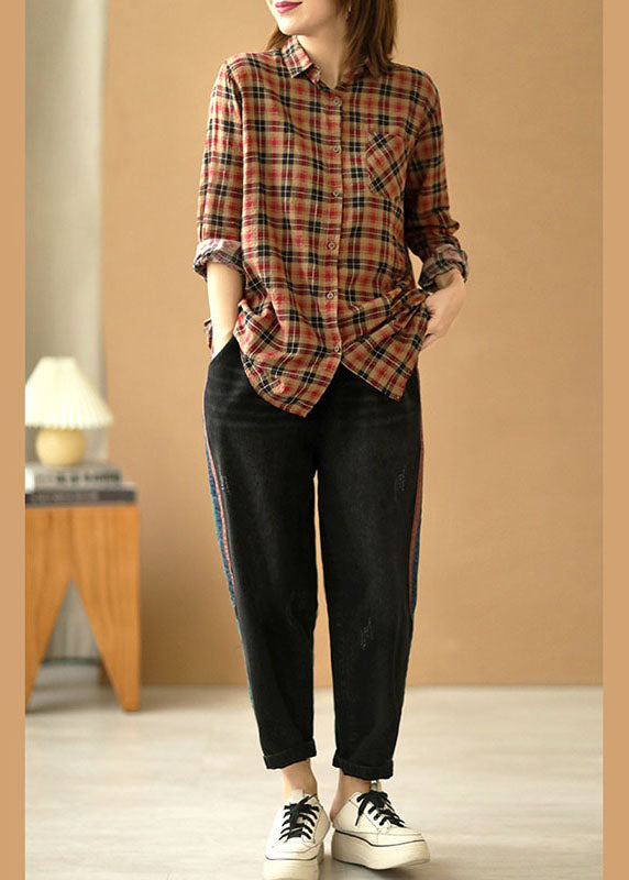 Französische dunkelgraue elastische Taillentaschen Haremshose Patchwork Herbsthose Baumwolle