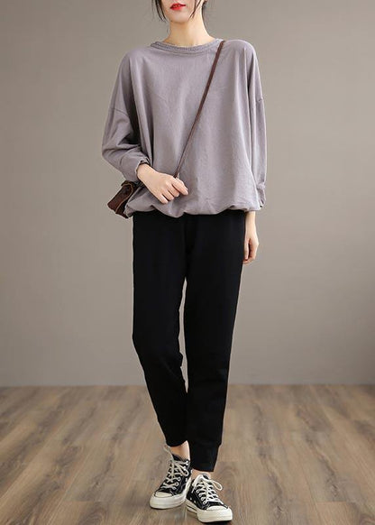 French Dark Gray Wild Pants Trendy Spring Elastic Waist Fashion Ideas Wide Leg Pants - SooLinen