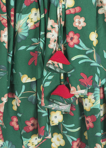 Französische grüne asymmetrische Printröcke Frühling