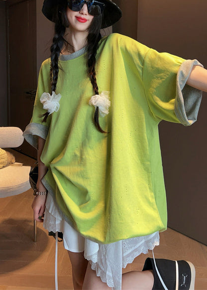 Camiseta de tirantes de algodón gris francesa de gran tamaño para usar en ambos lados, de verano