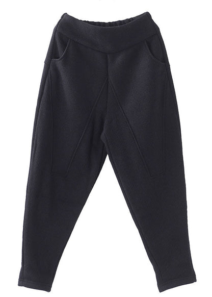 French Grey Taschen Patchwork Warme Fleecehose Winter