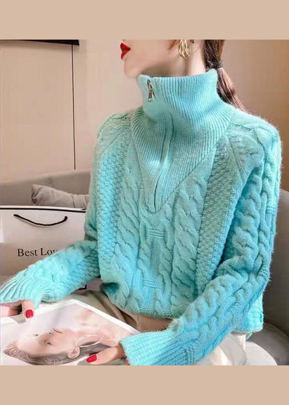 French Khaki warmer Patchwork Strickpullover Frühling