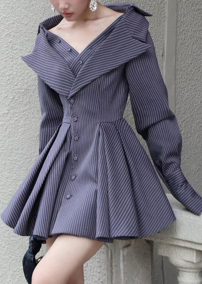 Vestidos de algodón con diseño original de patchwork a rayas de la marina francesa para primavera