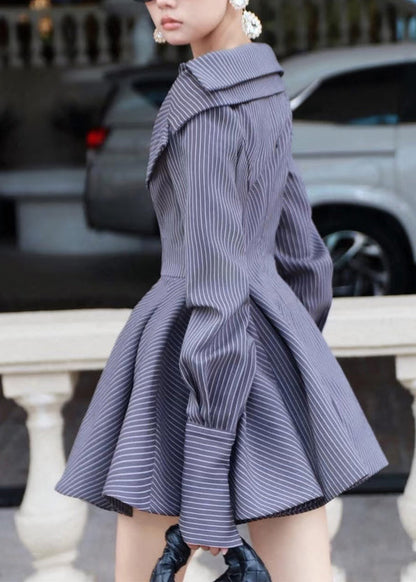 Vestidos de algodón con diseño original de patchwork a rayas de la marina francesa para primavera