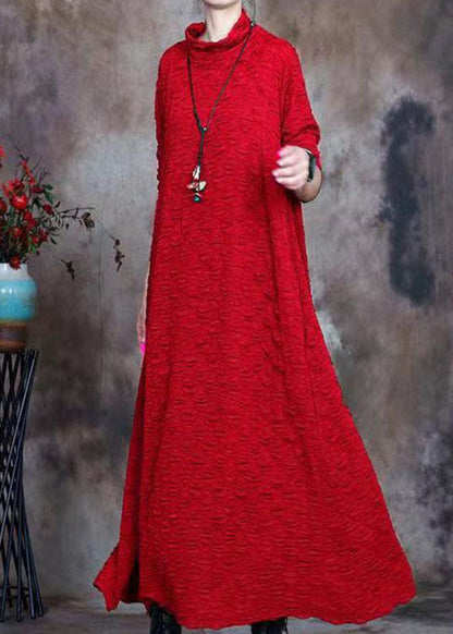 Französisch Navy Rollkragen Kreis asymmetrische design Herbst Langarm Lange Kleider