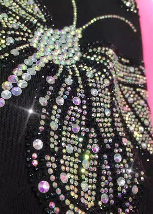 French Pink Zircon Butterfly Cotton Pants Fall